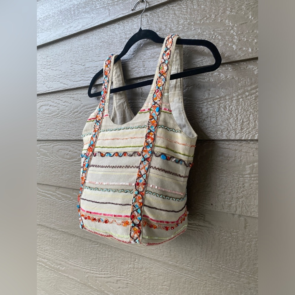 Chan Luu Beaded Boho bucket Bag 100% Cotton